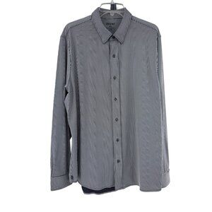Rhone Mens‎ Striped Button-Up Shirt XL Black & White Cotton Blend